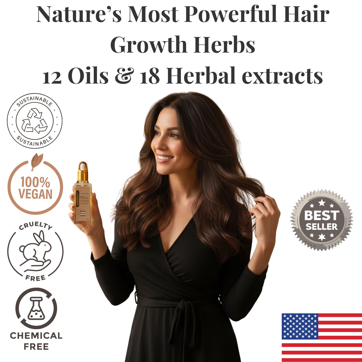 Mystique Abundance REVATOLOGY Hair Growth Oil for Adults | 30 Oils & Herbal Extracts | Made in USA