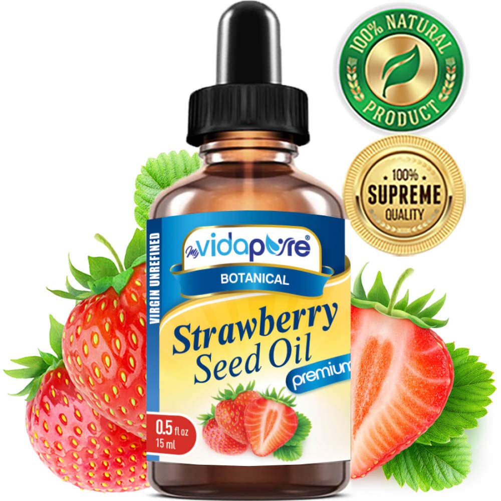 MYVIDAPURE Strawberry Seed Oil – 100% Pure, Cold-Pressed Moisturizer (0.5 Fl Oz)