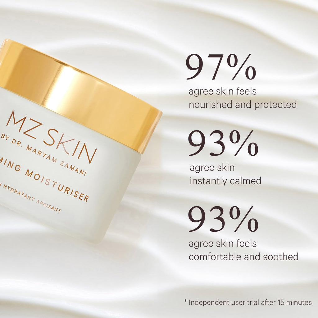 MZ SKIN Calming Moisturizer | Prebiotic Hydration for Sensitive, Redness-Prone Skin | Fragrance Free