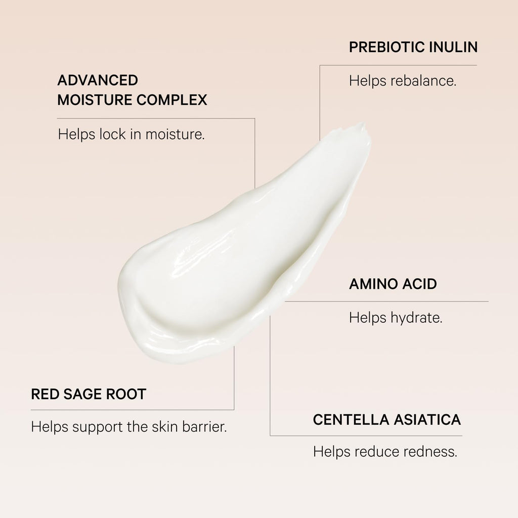 MZ SKIN Calming Moisturizer | Prebiotic Hydration for Sensitive, Redness-Prone Skin | Fragrance Free