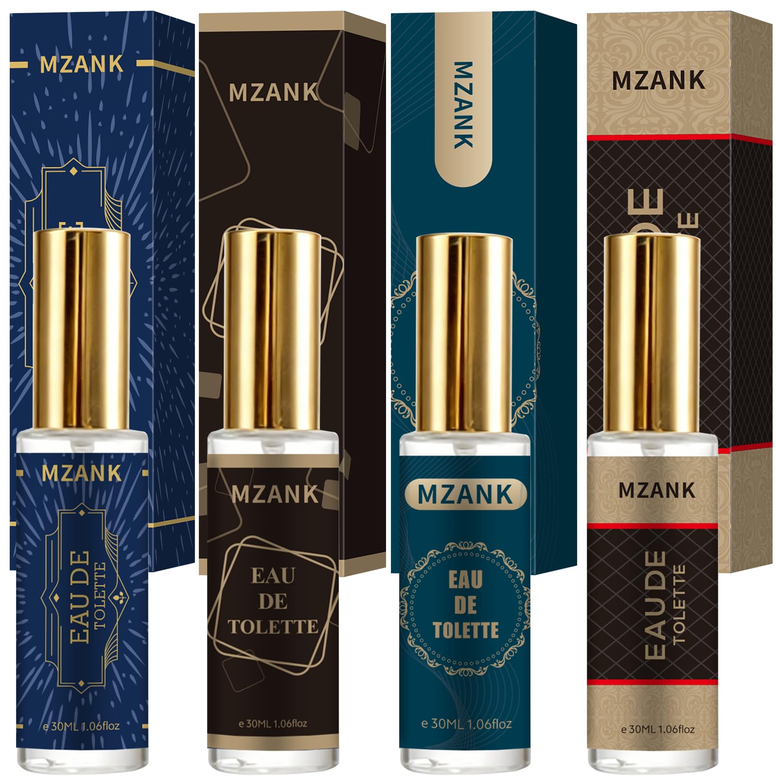 MZANK 4 Pack Cologne for Men – 4x30ml Travel Gift Set