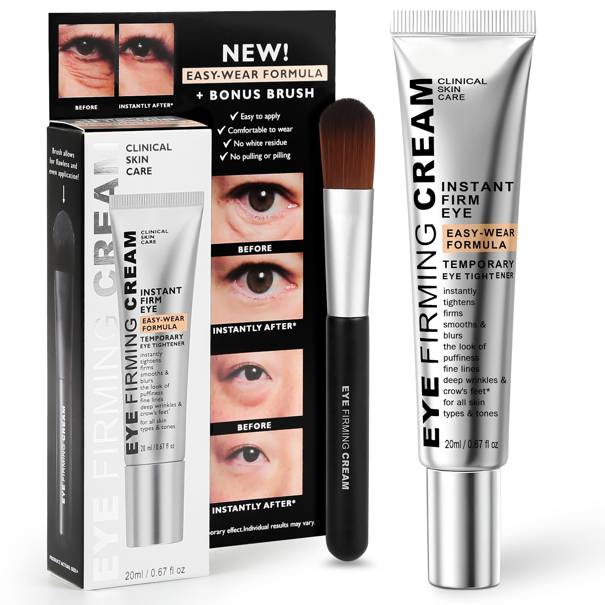 Nabevin KKP Perfection Eye Tightener with Brush – Instant Firming Formula | Portable 0.71 fl oz