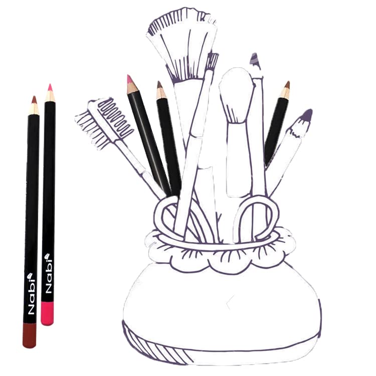Nabi Lip Liner Pencil Set — 54 Pcs Bulk Pack, Assorted Colors, Long-Lasting, Professional Quality