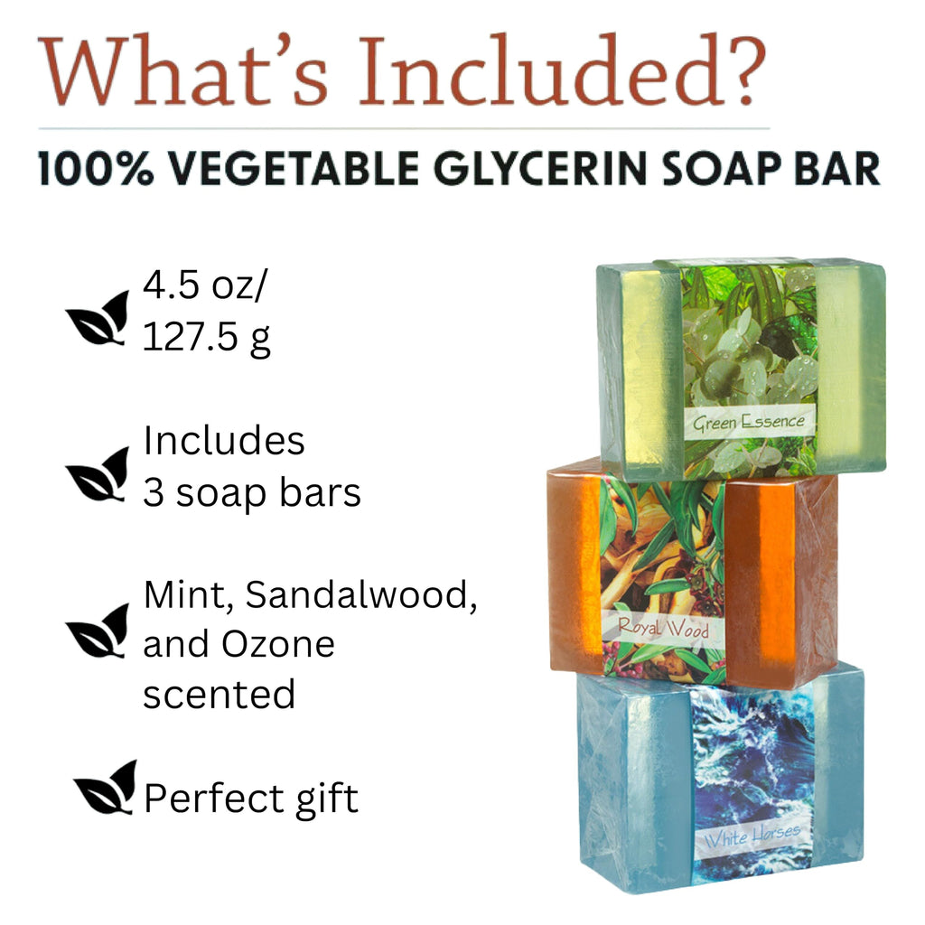 Nabila K Glycerin Bar Soap Set of 3 | Natural, Vegan-Friendly, Hypoallergenic | 4.5 oz Each