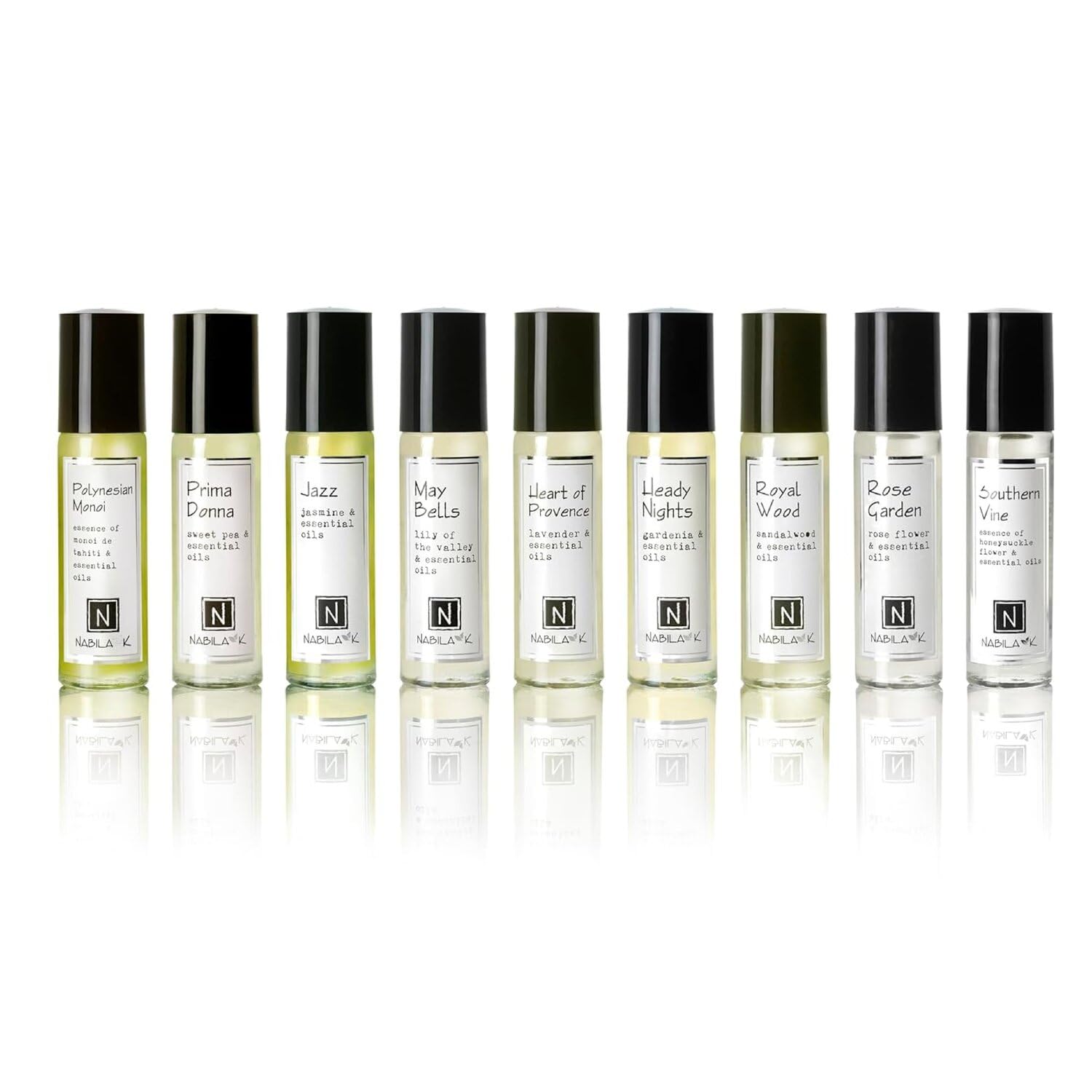 Nabila K Roll-on Perfume Set of 9 | All-Natural, Alcohol-Free, TSA-Approved