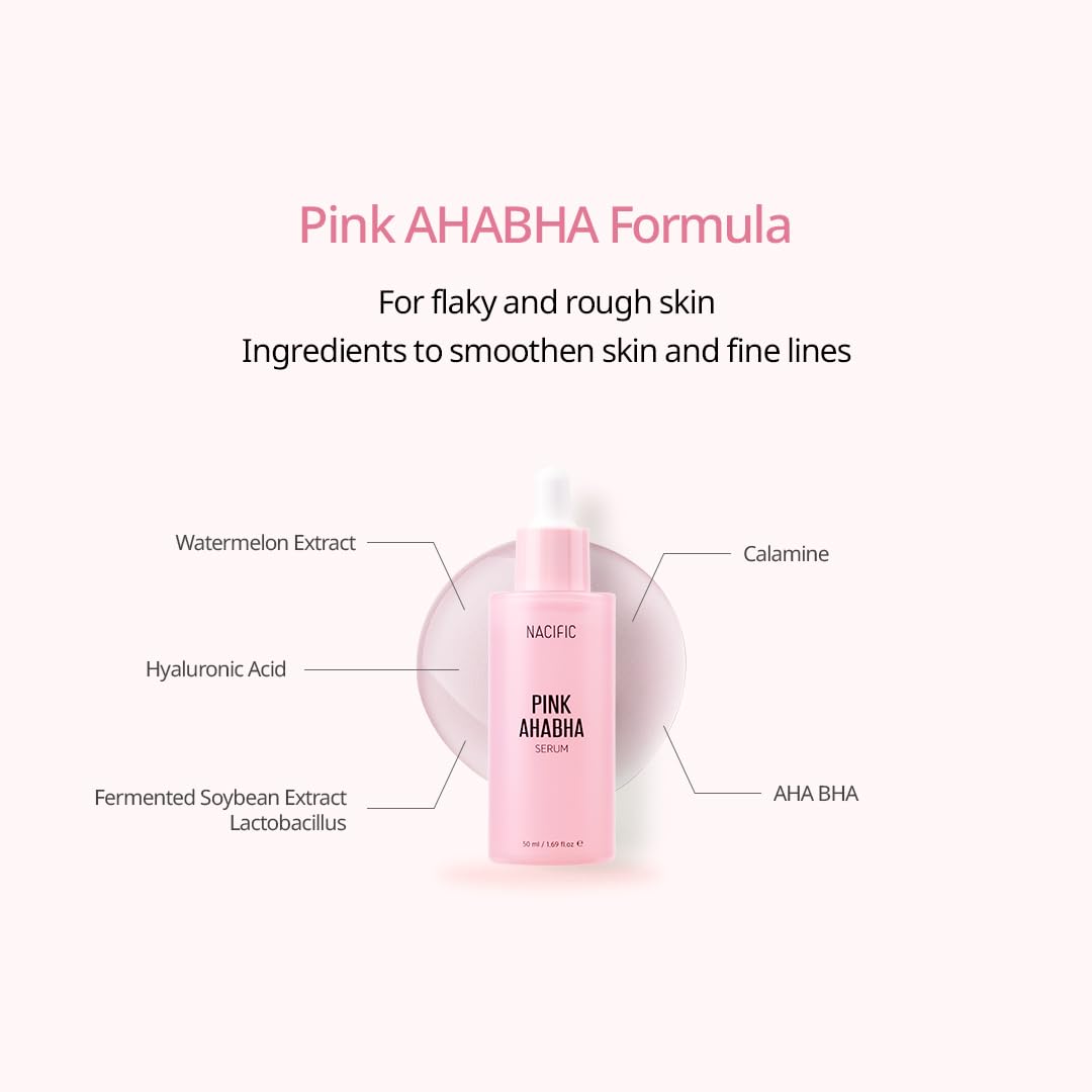 NACIFIC Pink AhaBha Triple Set – Toner 150ml, Serum 50ml, Cream 50ml with Watermelon Extract