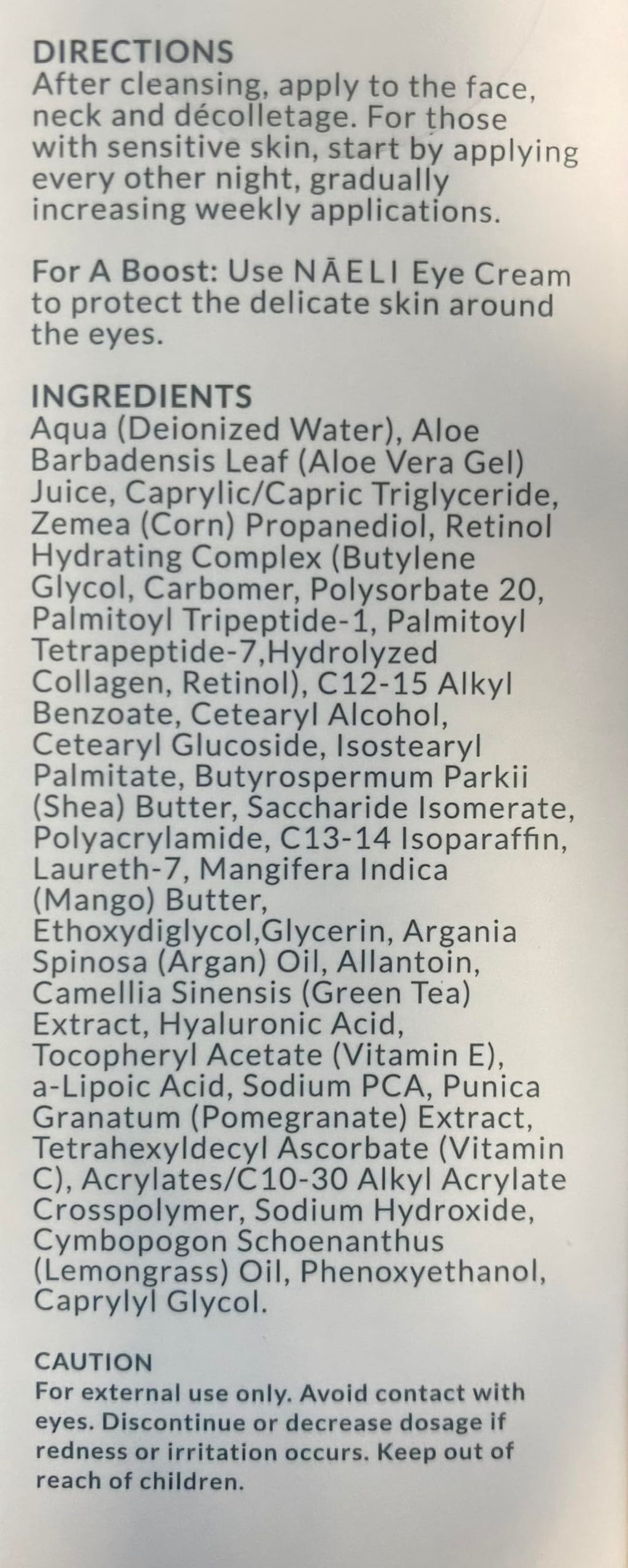 NAELI Retinoid Cream 4.25% Retinol Night Moisturizer — Face & Neck