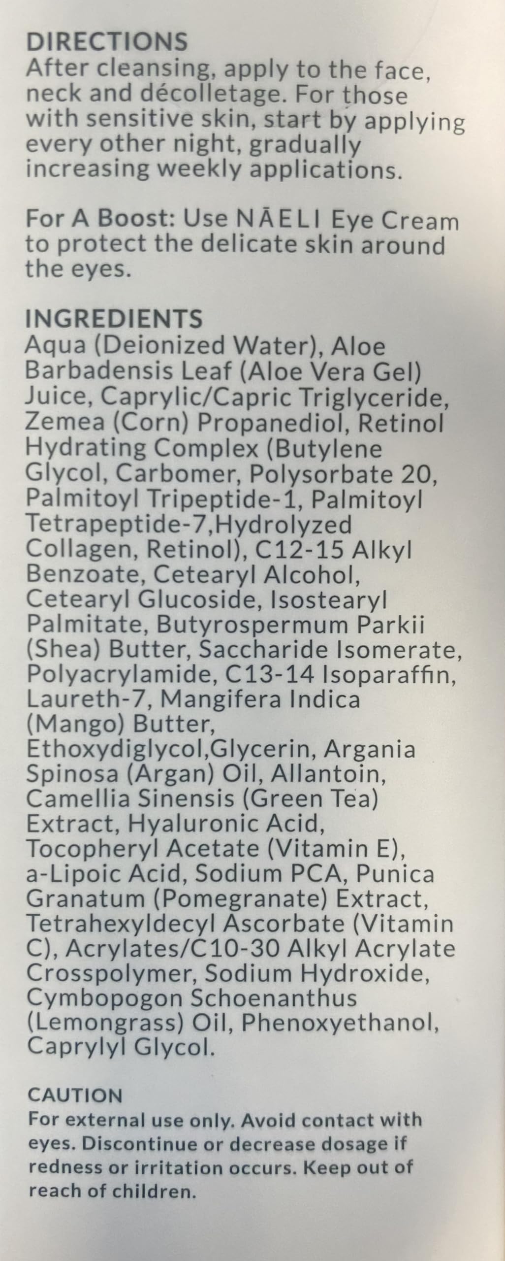 NAELI Retinoid Cream 4.25% Retinol Night Moisturizer — Face & Neck