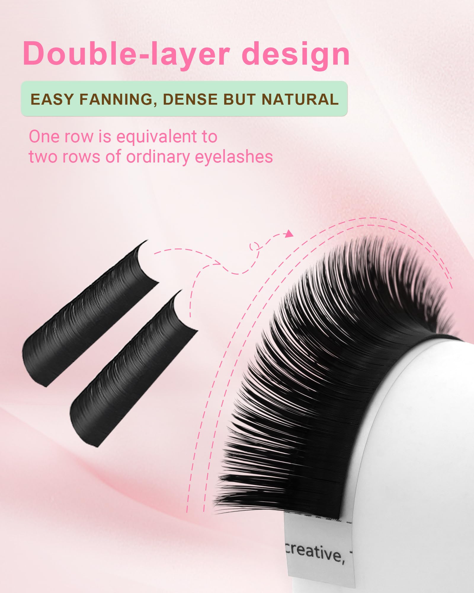 NAGARAKU Easy Fan Eyelash Extensions – 5 Trays in 1 Pack, 0.07 C Curl, 8-15mm Mix (Beginner Friendly)