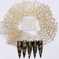 NAIL ANGEL 24 Sheets Gold Nail Art Sticker Sheets – Moon, Star & Flower Designs (10057)