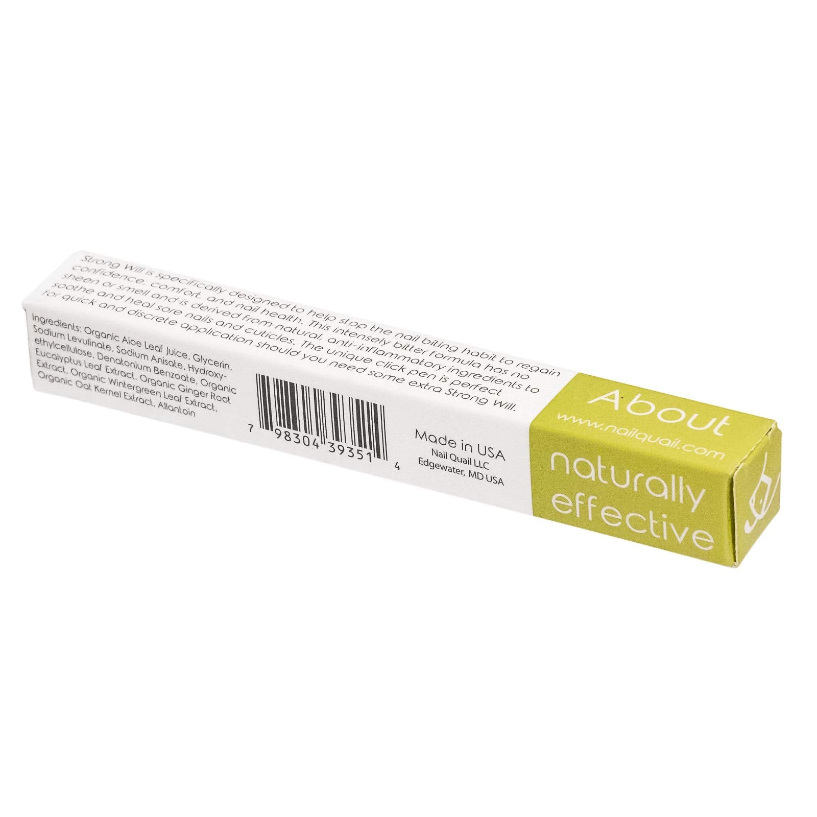 Nail Quail Strong Will Anti-Nail Biting Pen, 7ml — Made in USA