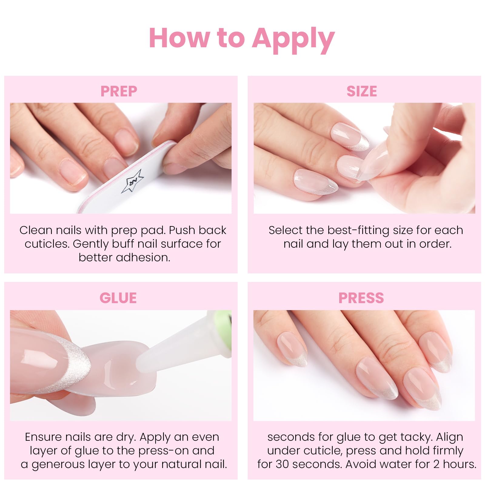 Nail Reformation Almond Rose Gold Press-On Nails – UV Finish, Reusable