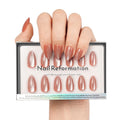 Nail Reformation Short Almond Cat Eye Press-On Nails – UV Finish, Reusable Kit, 32 Tips, 16 Sizes
