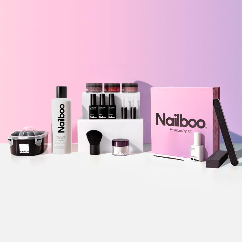 Nailboo Dip Powder Nail Kit – 3 Custom Powders, Pro Tools, No UV Needed
