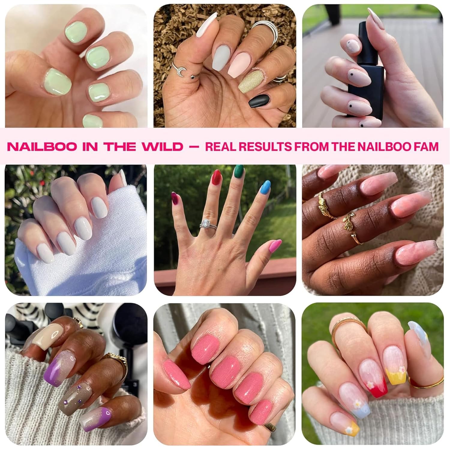 Nailboo Dip Powder Nail Kit Bundle - Base Coat, Activator, Top Coat & Build Powder - 4-Piece Premium Set