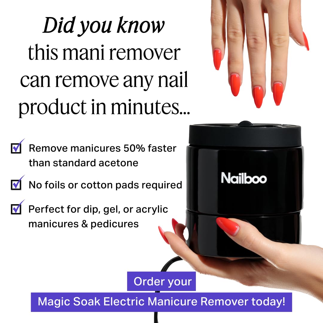 Nailboo Acetone Nail Polish Remover & Heated Soak Off Bowl Kit – Pure Acetone 16 fl oz & Electric Nail Removal System