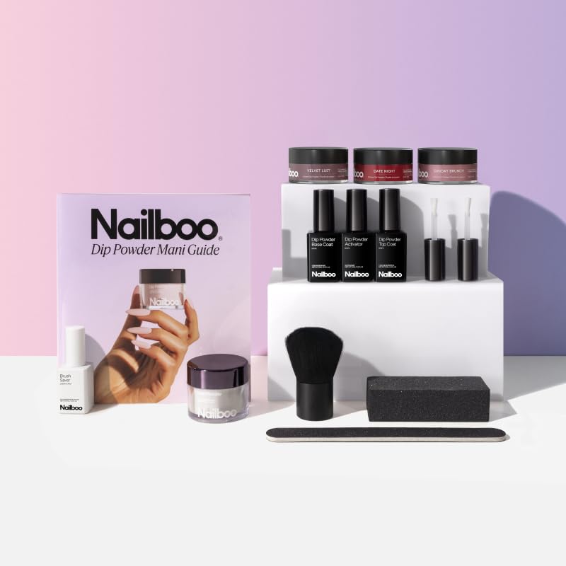 Nailboo Dip Powder Nail Kit Bundle: Velvet Lust, Date Night, Sunday Brunch | No UV Needed