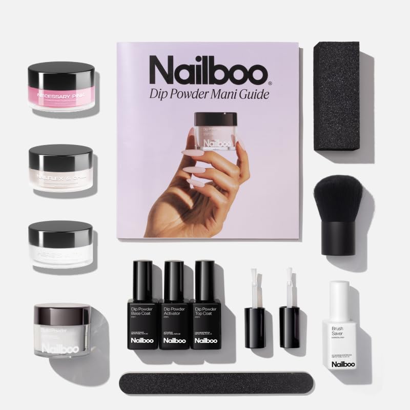 Nailboo Dip Powder Kit Bundle – 3 Powders + Full System (0.8 oz each) – No UV, Pink or Nude