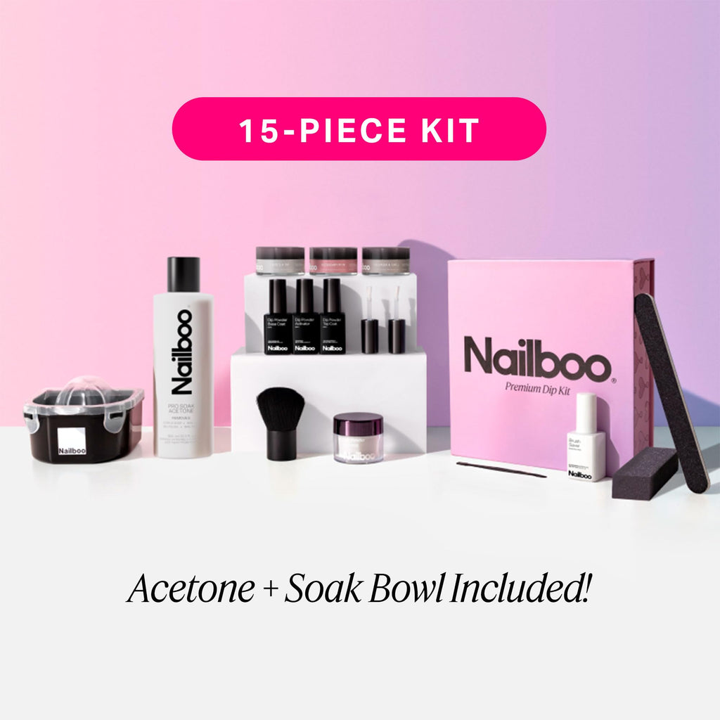 Nailboo Dip Powder Nail Kit – 3 Custom Shades, No UV Needed, Pro Tools & Acetone Remover