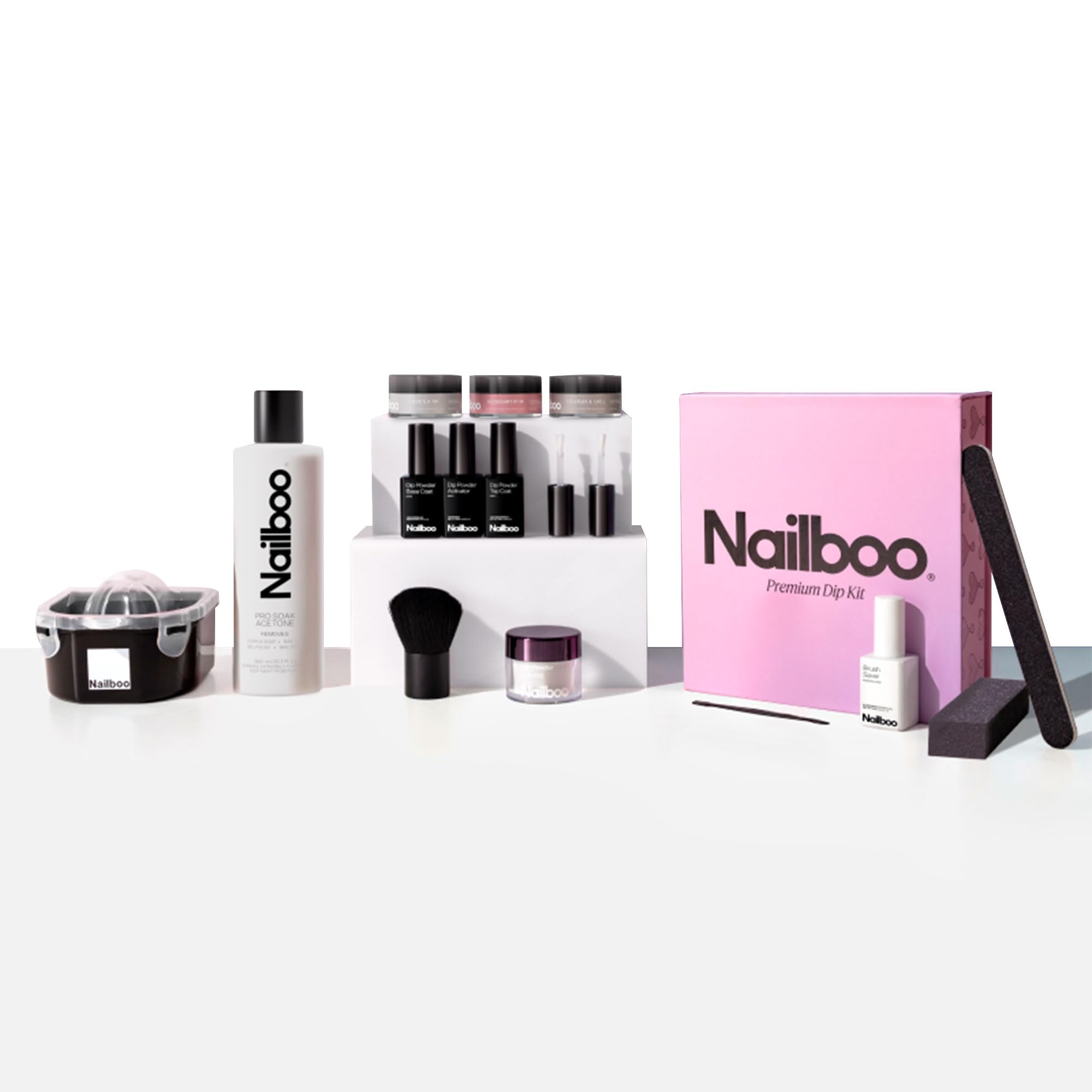 Nailboo Dip Powder Nail Kit – 3 Custom Shades, No UV Needed, Pro Tools & Acetone Remover