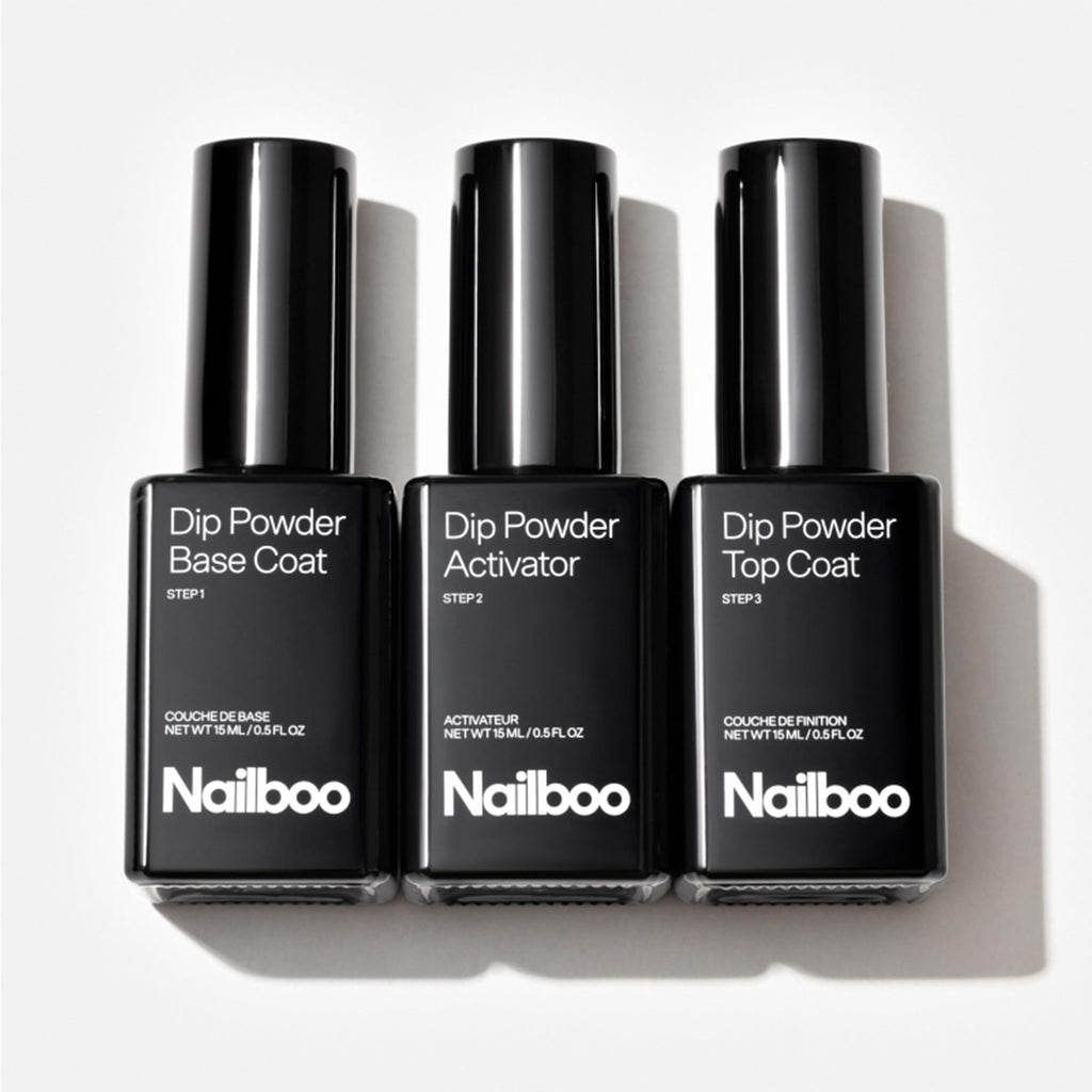 Nailboo Dip Powder Liquid Set with Base Coat, Activator & Top Coat – No UV Lamp Needed (3 Pack)