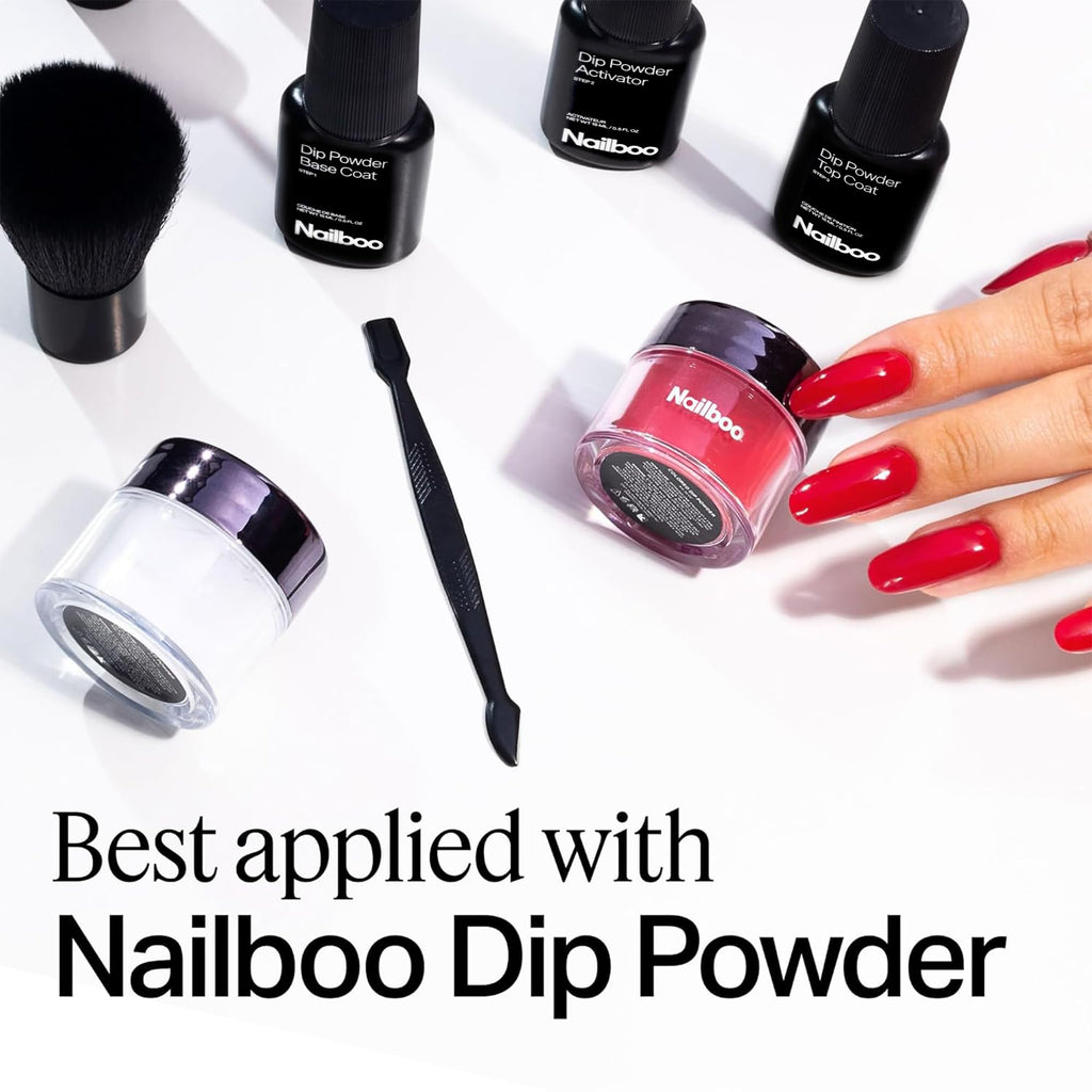 Nailboo Dip Powder Liquid Set with Base Coat, Activator & Top Coat – No UV Lamp Needed (3 Pack)