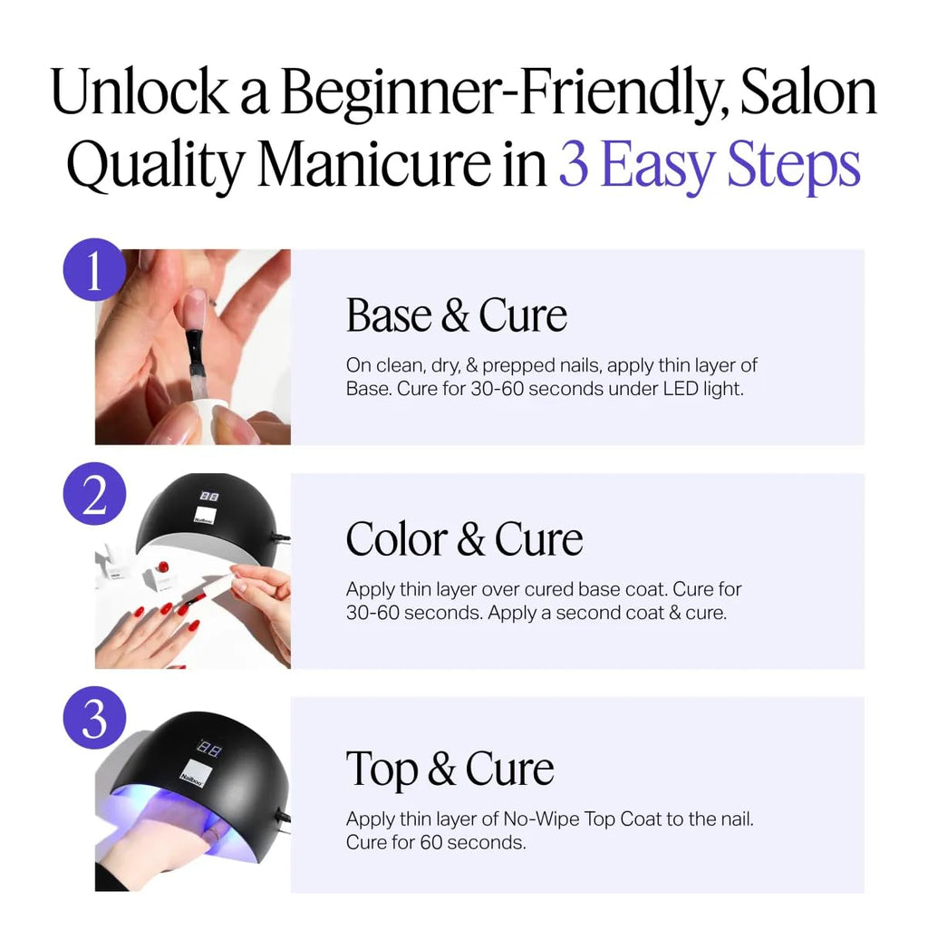 Nailboo Gel Nail Polish Kit with UV Lamp – Forever Glaze Polishes & Pro Cure LED Lamp