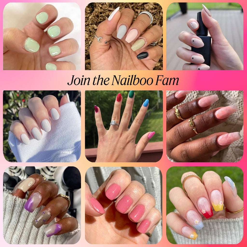 Nailboo Press On Nails – Salon-Quality Reusable Fake Nails with Strong Hold Glue