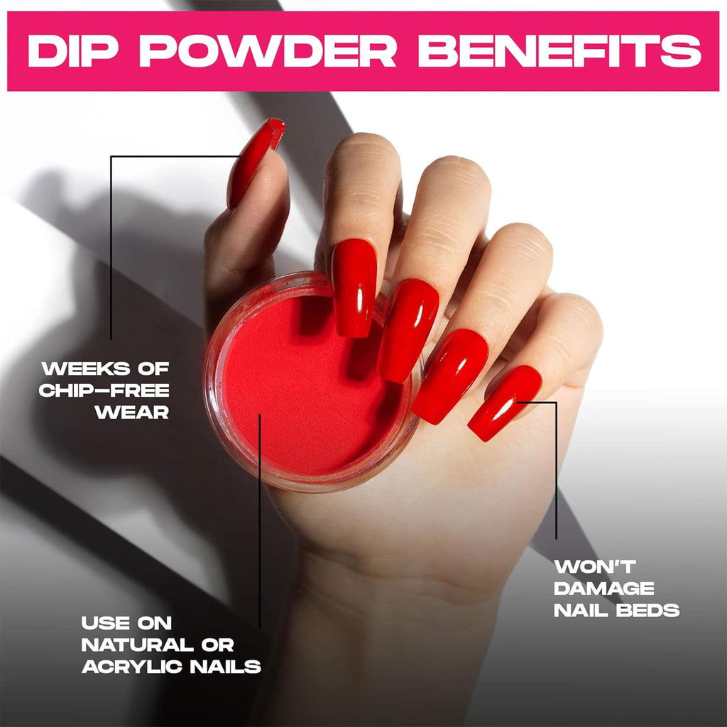Nailboo Dip Powder Soda Glam Pink Glitter – No UV Needed, 0.5 oz, DIY Nails at Home