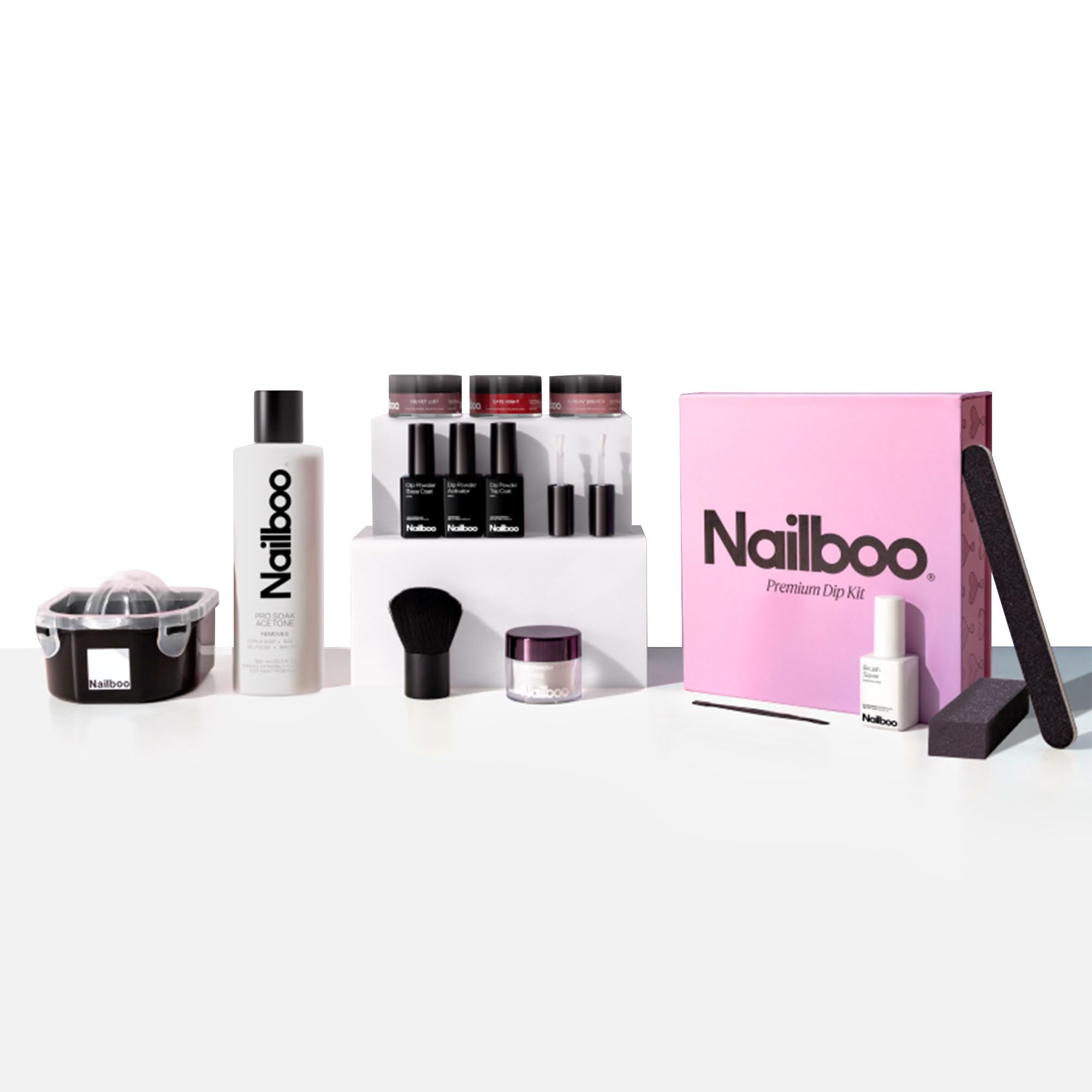 Nailboo Dip Powder Nail Kit – 3 Custom Powders, Pro Tools, No UV Needed