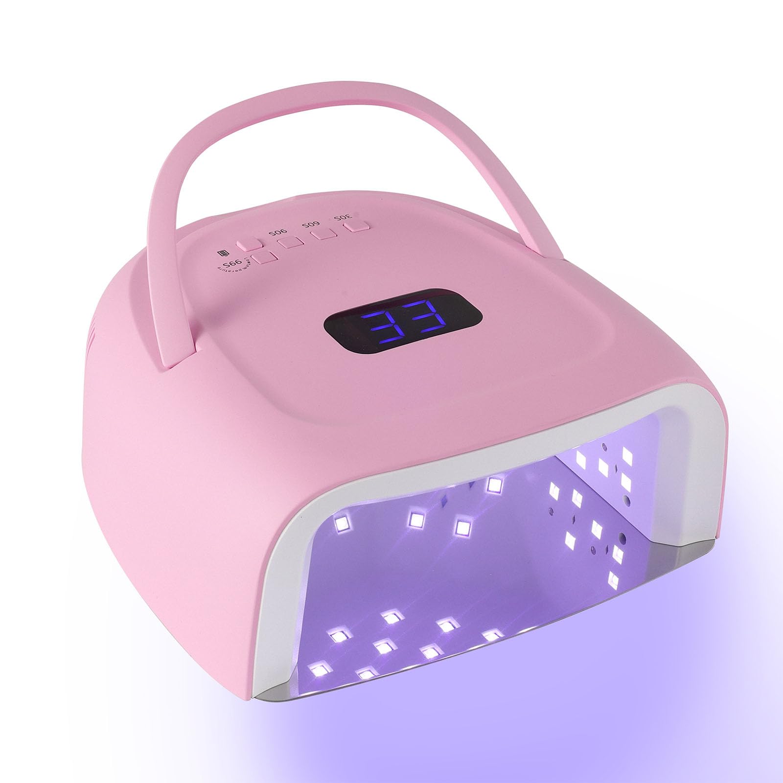 NailFace Cordless 60W UV LED Nail Lamp – Auto Sensor, 4 Timers, Pink