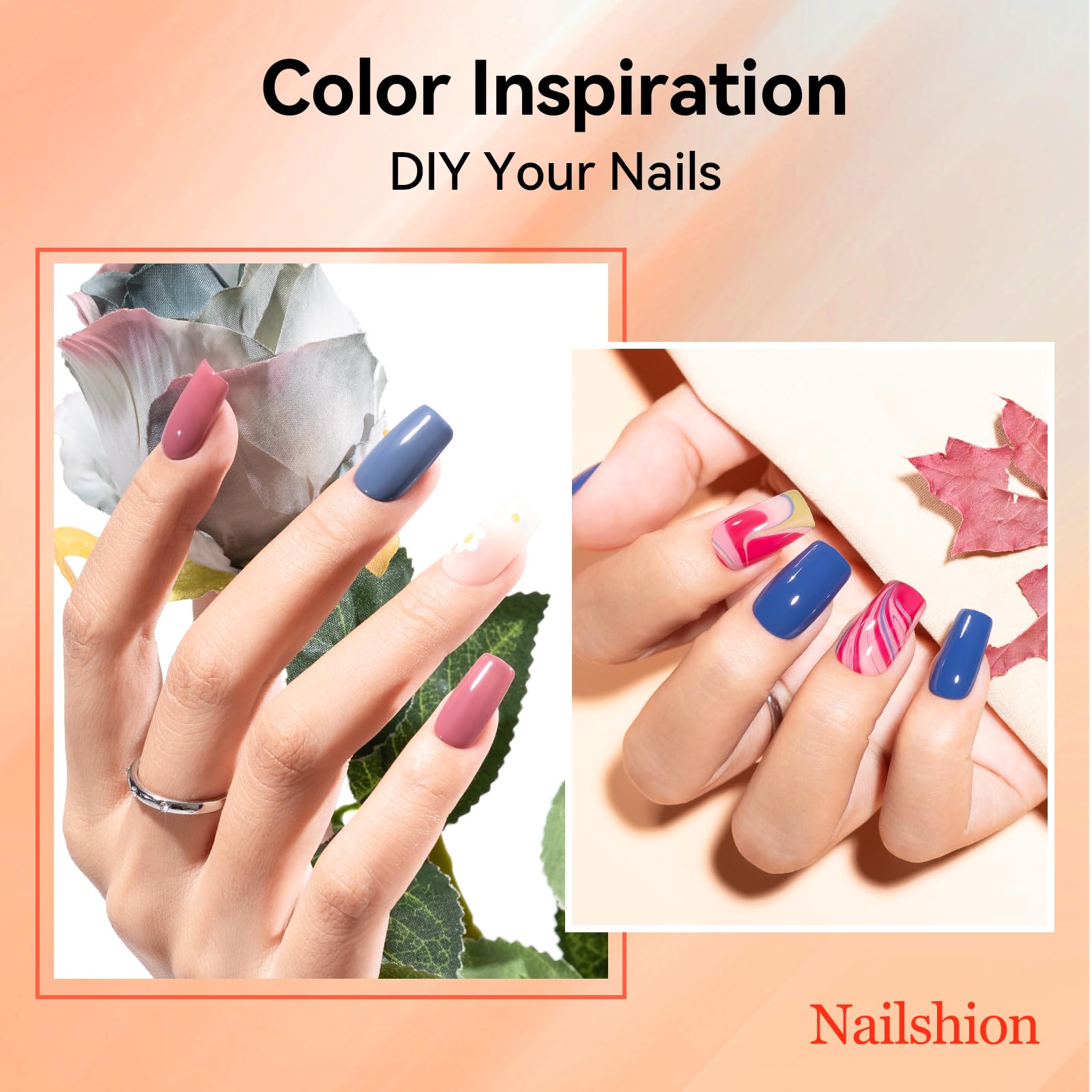 Nailshion Nail Polish Set – 6 Non-Gel Colors, Quick Air Dry, Vegan & HEMA-Free