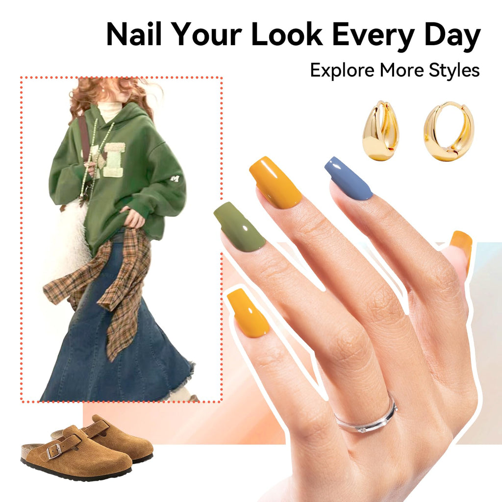 Nailshion Nail Polish Set – 6 Non-Gel Colors, Quick Air Dry, Vegan & HEMA-Free