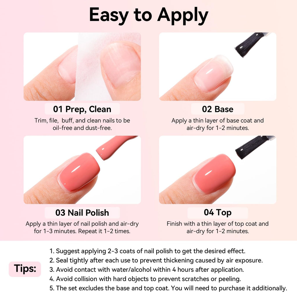 Nailshion 6 Colors Nail Polish Set – Quick-Dry, Non-Toxic Nude to Dusty Pink Shades
