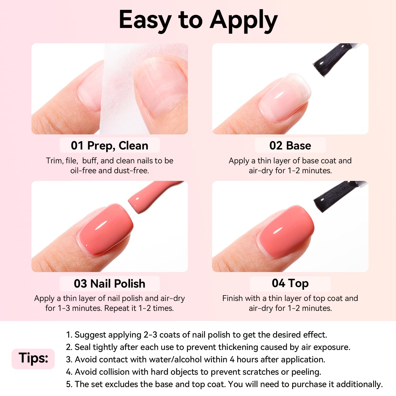 Nailshion 6 Colors Nail Polish Set – Quick-Dry, Non-Toxic Nude to Dusty Pink Shades