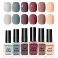 Nailshion Nude Grays Nail Polish Set – 6 Neutral Shades, Fast Air Dry, Vegan & Non-Toxic