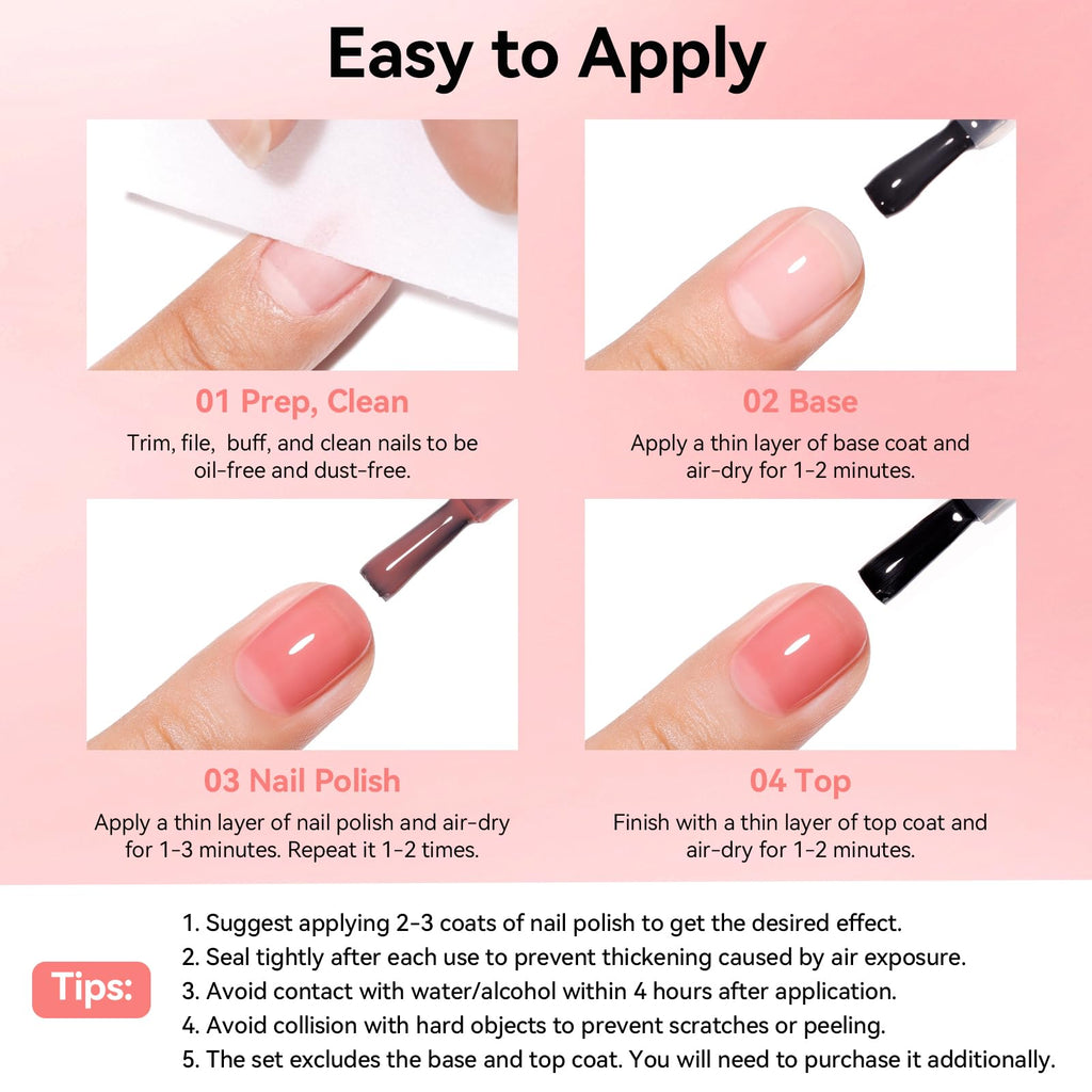 Nailshion Nude Nail Polish Set – 6 Neutral Shades, Quick-Dry, Non-Toxic, Castor Oil + Vitamin E
