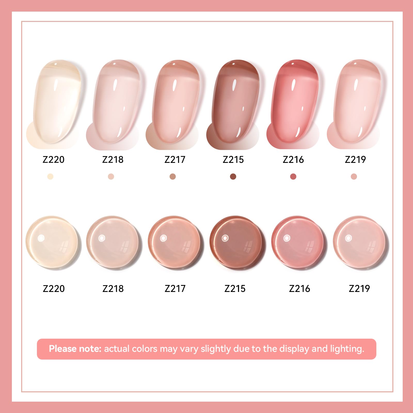 Nailshion Nude Nail Polish Set – 6 Neutral Shades, Quick-Dry, Non-Toxic, Castor Oil + Vitamin E