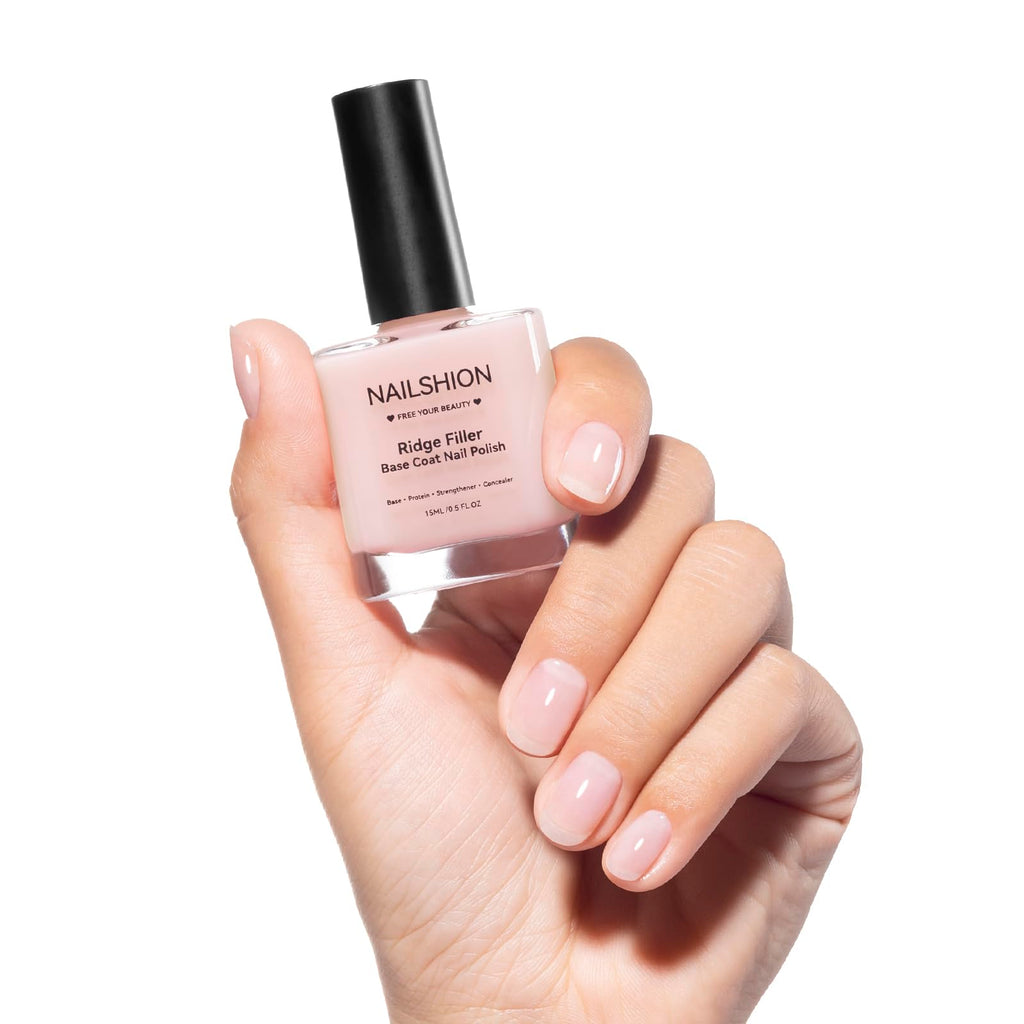 Nailshion Ridge Filler Base Coat – 3-in-1 Nail Strengthener & Nourishing Base