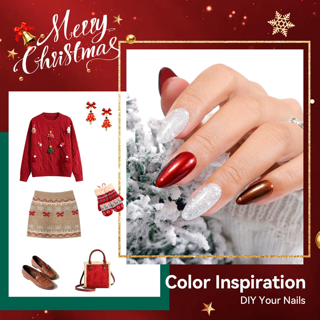 Nailshion Christmas Nail Polish Set – 6 Colors, Quick-Dry, Hema-Free, Salon-Quality