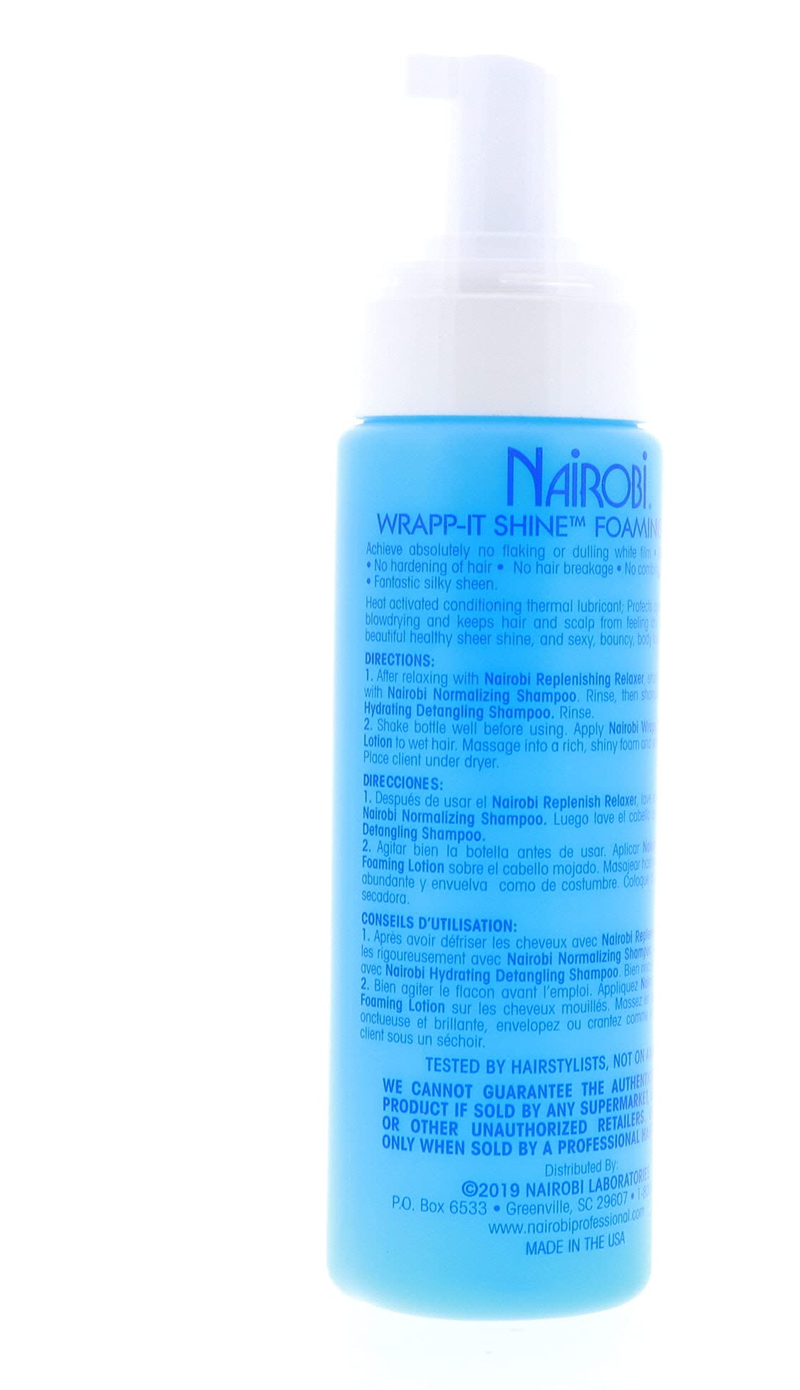 Nairobi Wrapp-It Shine Foaming Lotion 8oz – Lightweight Hydration