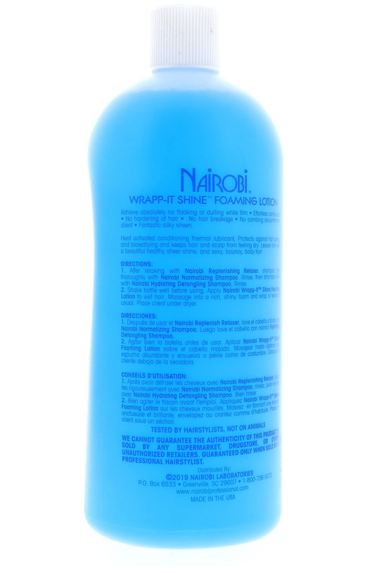 Nairobi Wrapp It Shine Foam Lotion 32 oz – Lightweight Foam for Shine & Wrap Styling