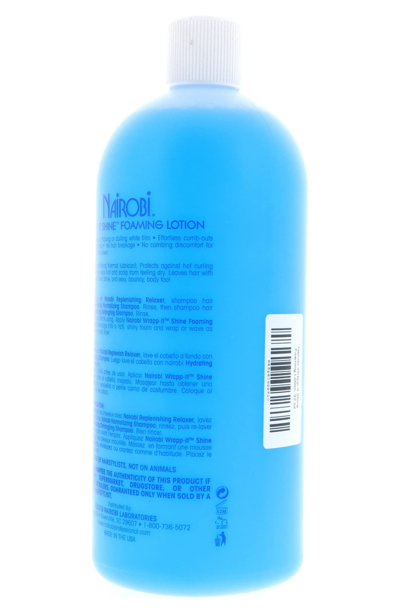 Nairobi Wrapp It Shine Foam Lotion 32 oz – Lightweight Foam for Shine & Wrap Styling