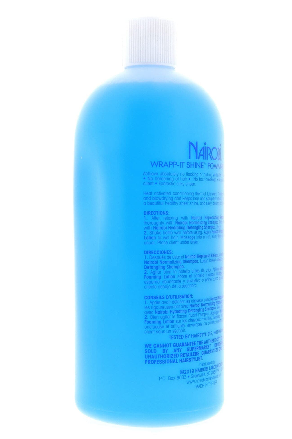 Nairobi Wrapp It Shine Foam Lotion 32 oz – Lightweight Foam for Shine & Wrap Styling