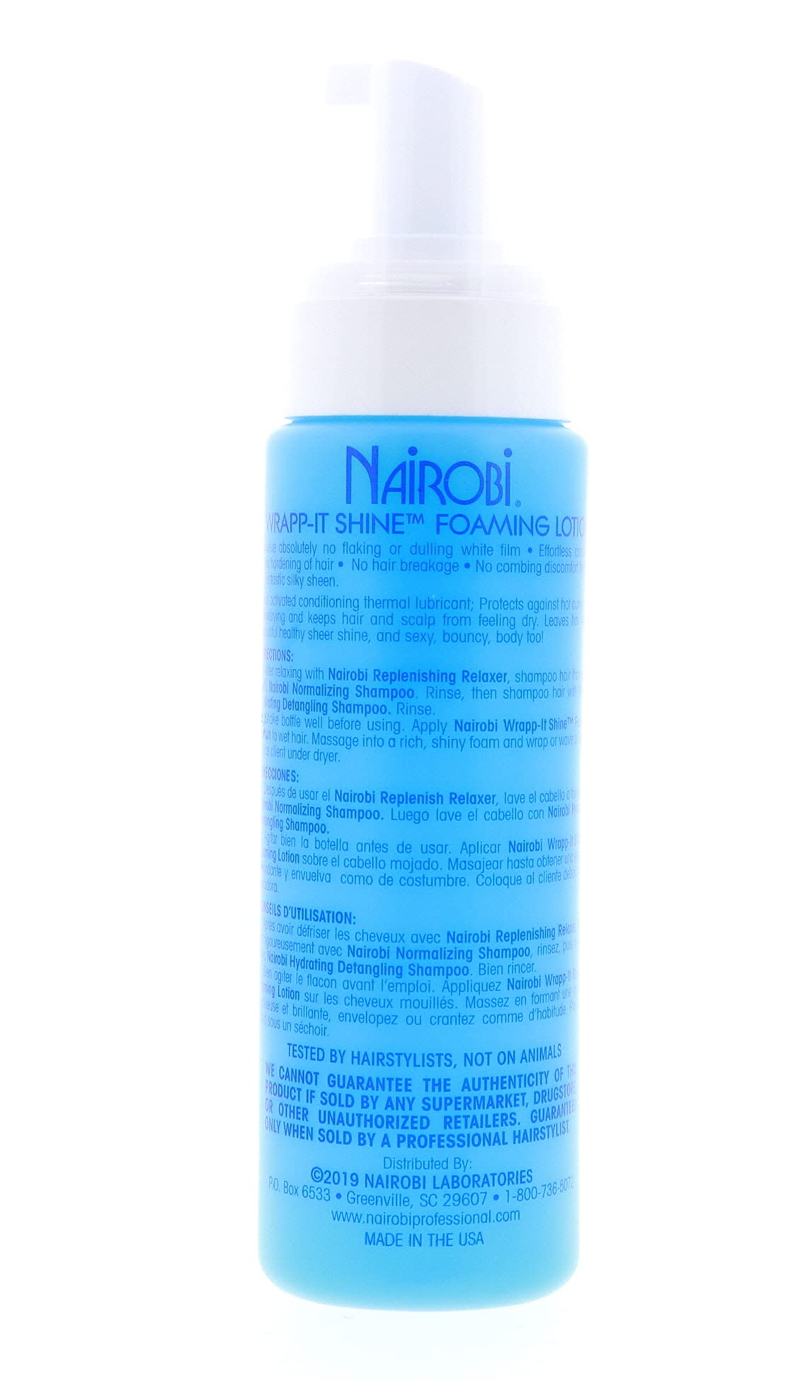Nairobi Wrapp-It Shine Foaming Lotion 8oz – Lightweight Hydration