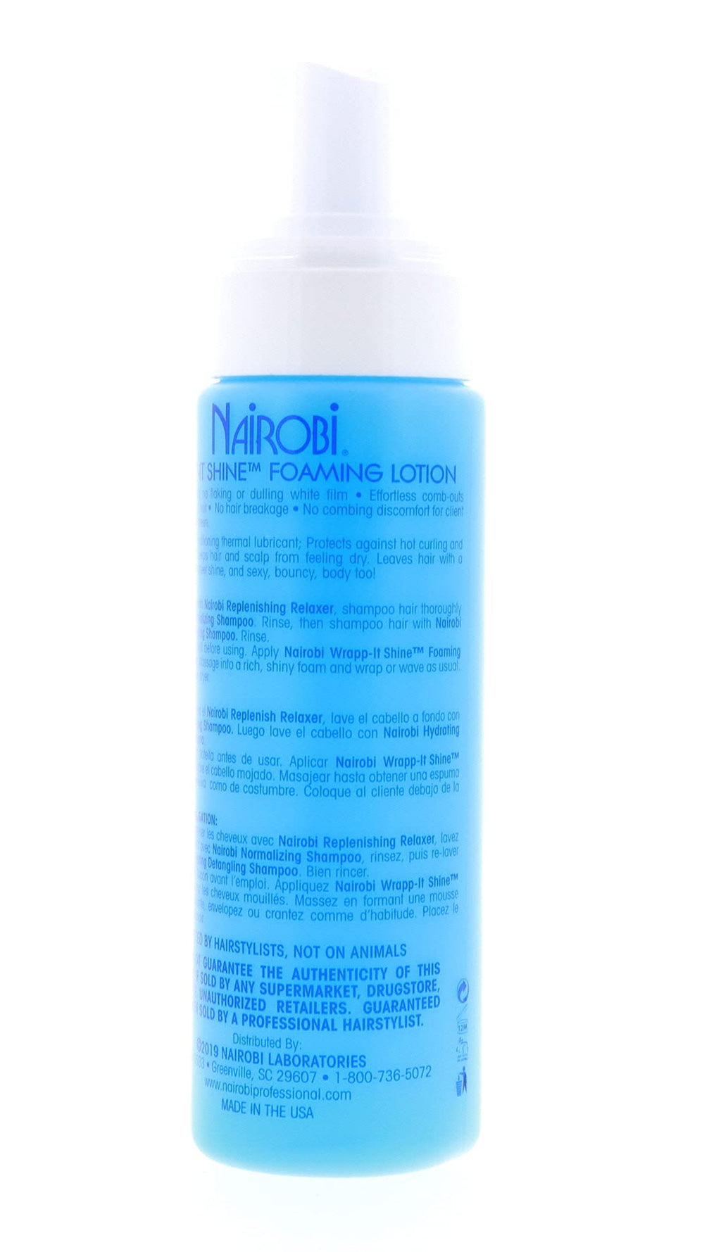 Nairobi Wrapp-It Shine Foaming Lotion 8oz – Lightweight Hydration