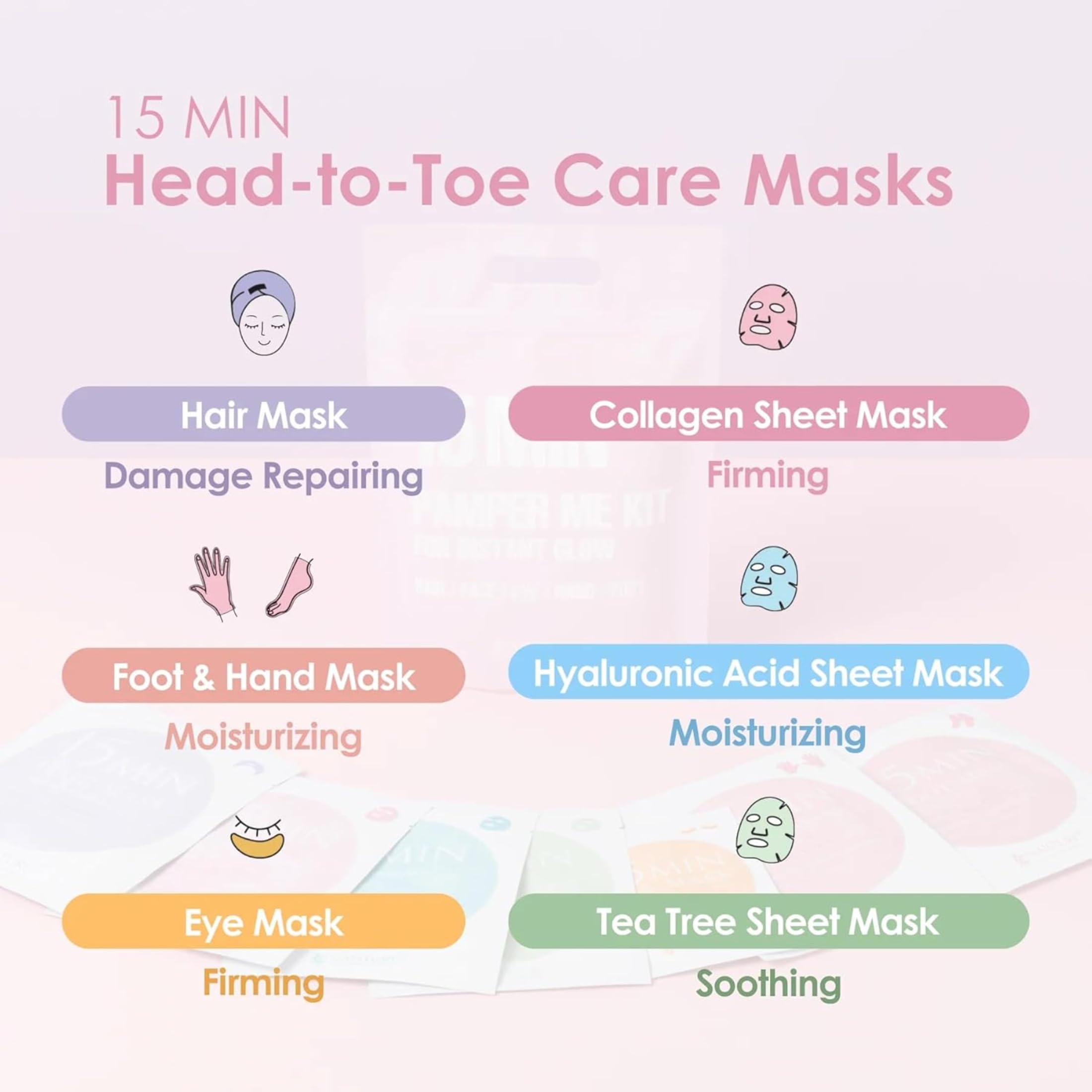 Naisture 15-Min Pamper Me Kit Duo (2-Pack) – Spa Skincare Gift Set (14 Masks)