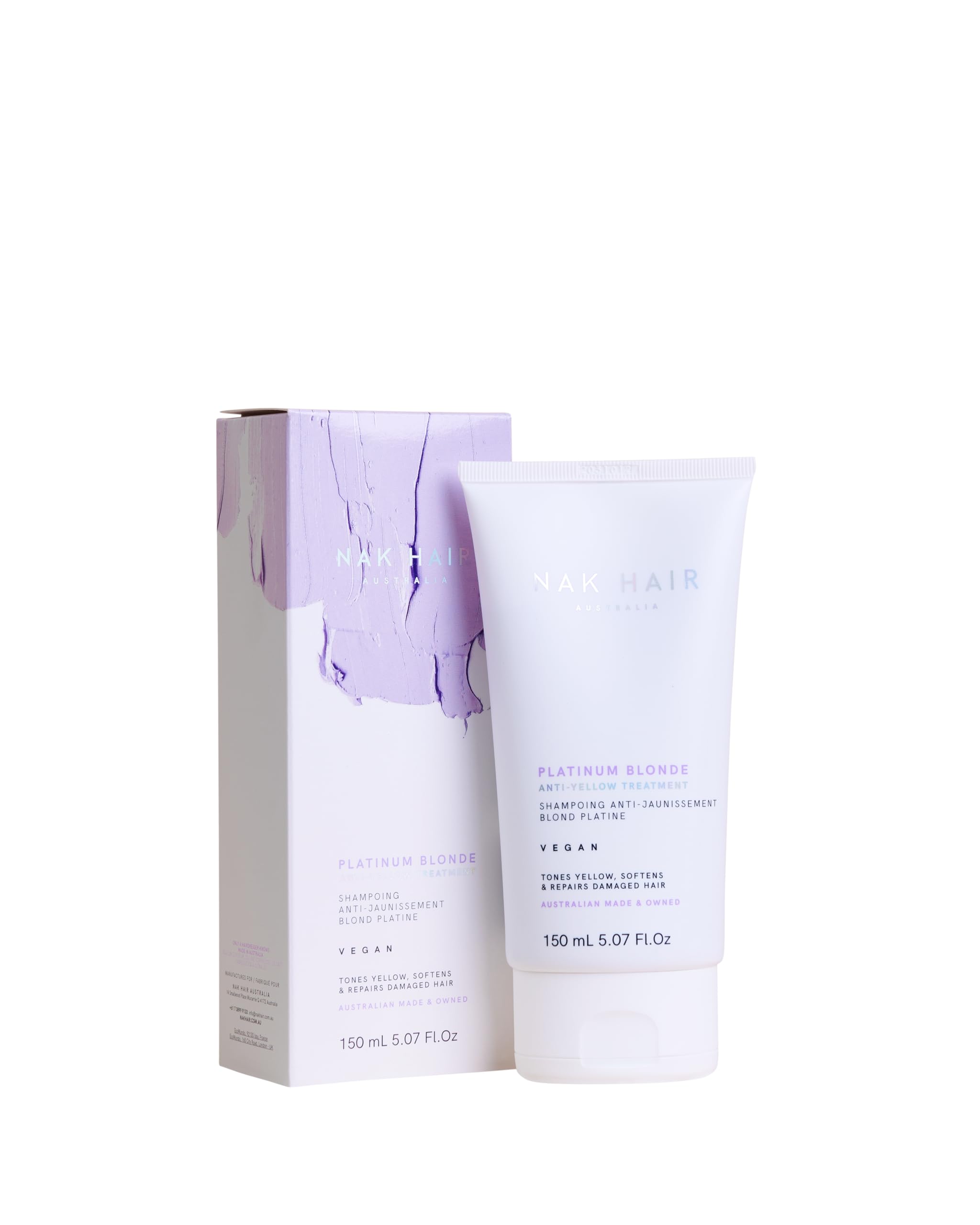 NAK Hair Platinum Blonde Anti-Yellow Treatment 150ml – Toning & Brass Neutralization