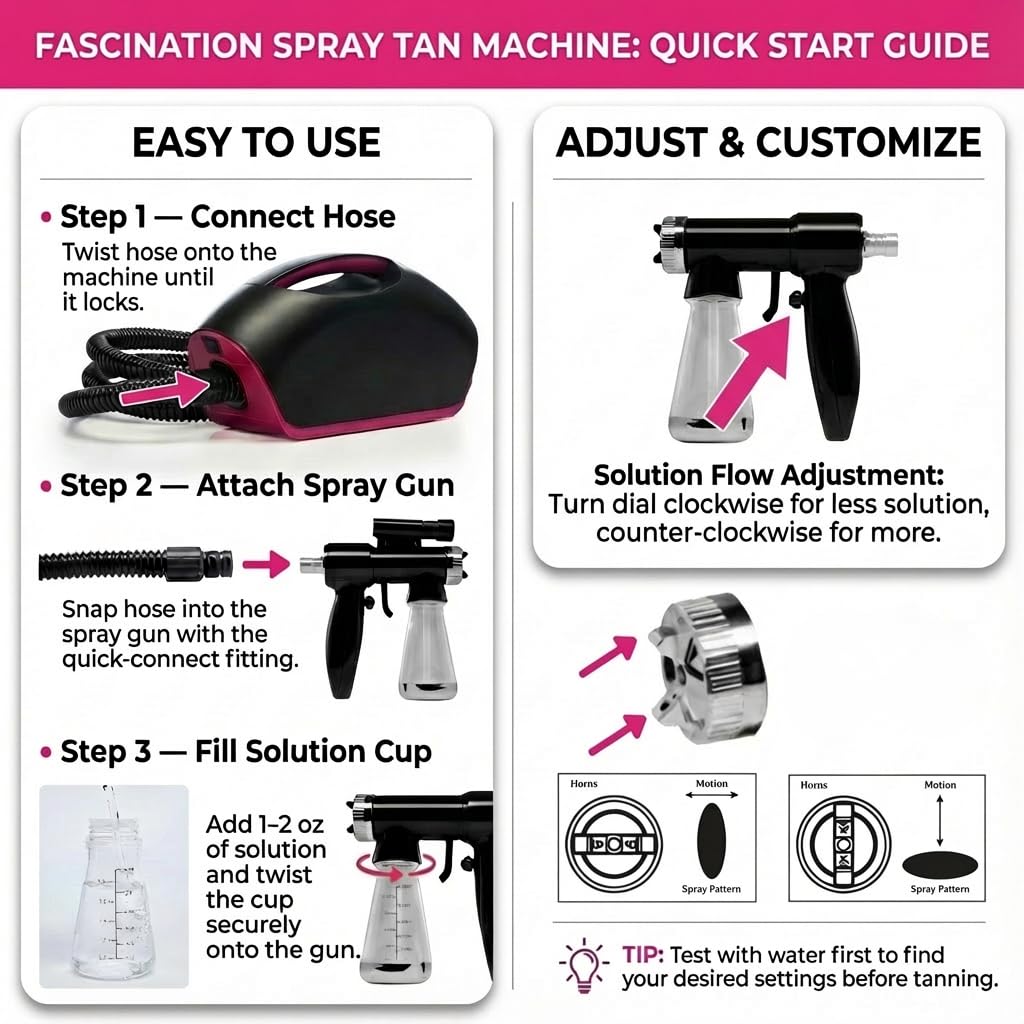 Naked Sun Fascination: Professional Spray Tan Machine with Light and HVLP Gun