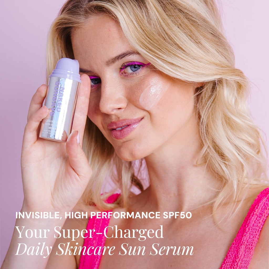 Naked Sundays CabanaClear SPF 50 Clear Facial Sunscreen Serum | Invisible Water Gel for Sensitive Skin